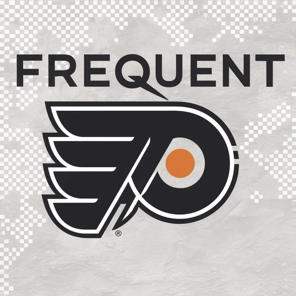 a logo design,with the text "Frequent", main symbol:Philadelphia flyers logo,complex,be used in Sports Fitness industry,clear background