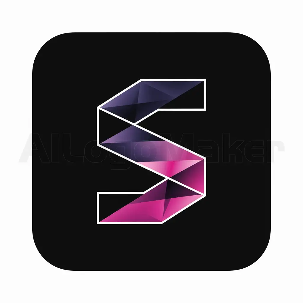 a logo design,with the text "selki", main symbol: I will design a 2D, minimalistic "S" shaped logo using interconnected polygonal shapes with straight lines and sharp angles. The "S" will have a vibrant gradient effect transitioning from dark purple at the bottom to bright pink at the top, providing a sleek, high-tech aesthetic. It will fit within a square format against a black background, ensuring that any text remains separate from the design.

Here's a description of the logo in English:

Create a modern, geometric "S" logo composed of interconnected polygonal shapes with straight lines and sharp angles. Feature a vibrant gradient effect transitioning from dark purple at the bottom to bright pink at the top for a sleek, high-tech aesthetic. Ensure that this 2D design fits within a square format against a black background while keeping any text separate from the logo itself.,Minimalistic,be used in Internet industry,clear background