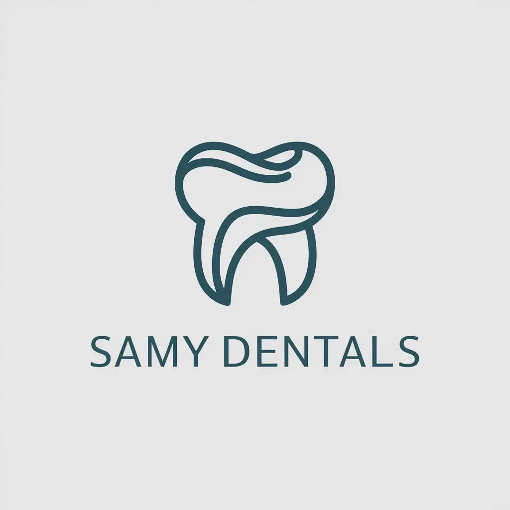 a logo design,with the text "Samy Dentals", main symbol:tooth,complex,clear background
