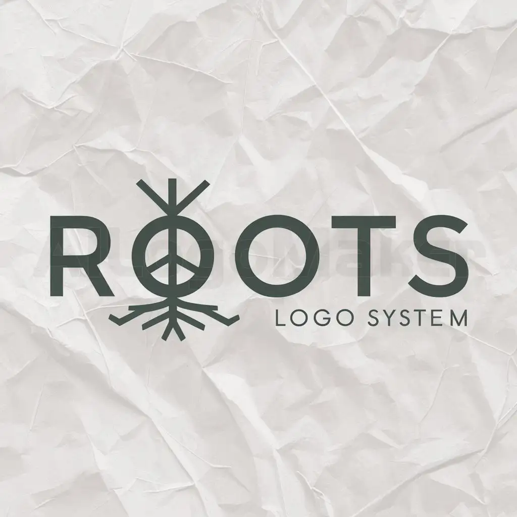a logo design,with the text "roots", main symbol:root roots,Moderate,be used in Others industry,clear background