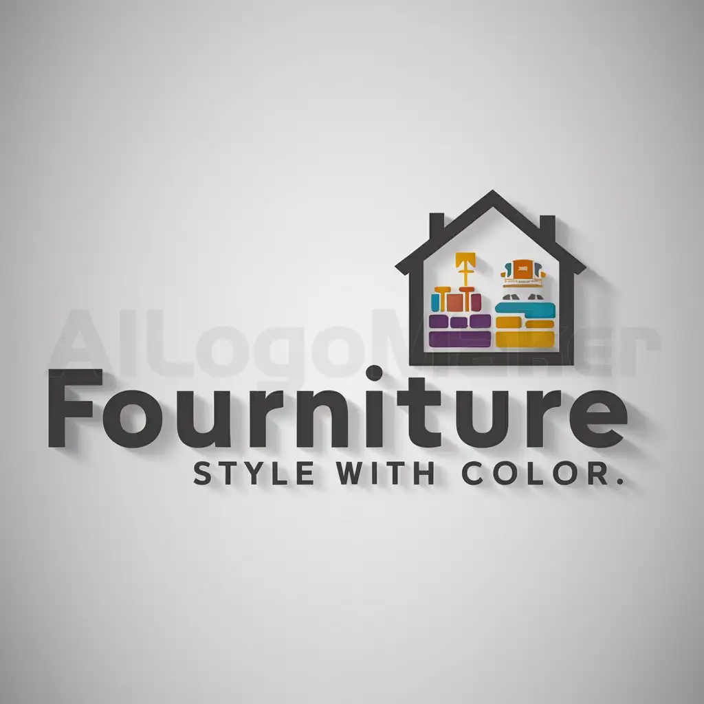 LOGO-Design-For-Home-Family-Fourniture-Elegant-Text-with-Homely-Fourniture-Symbol