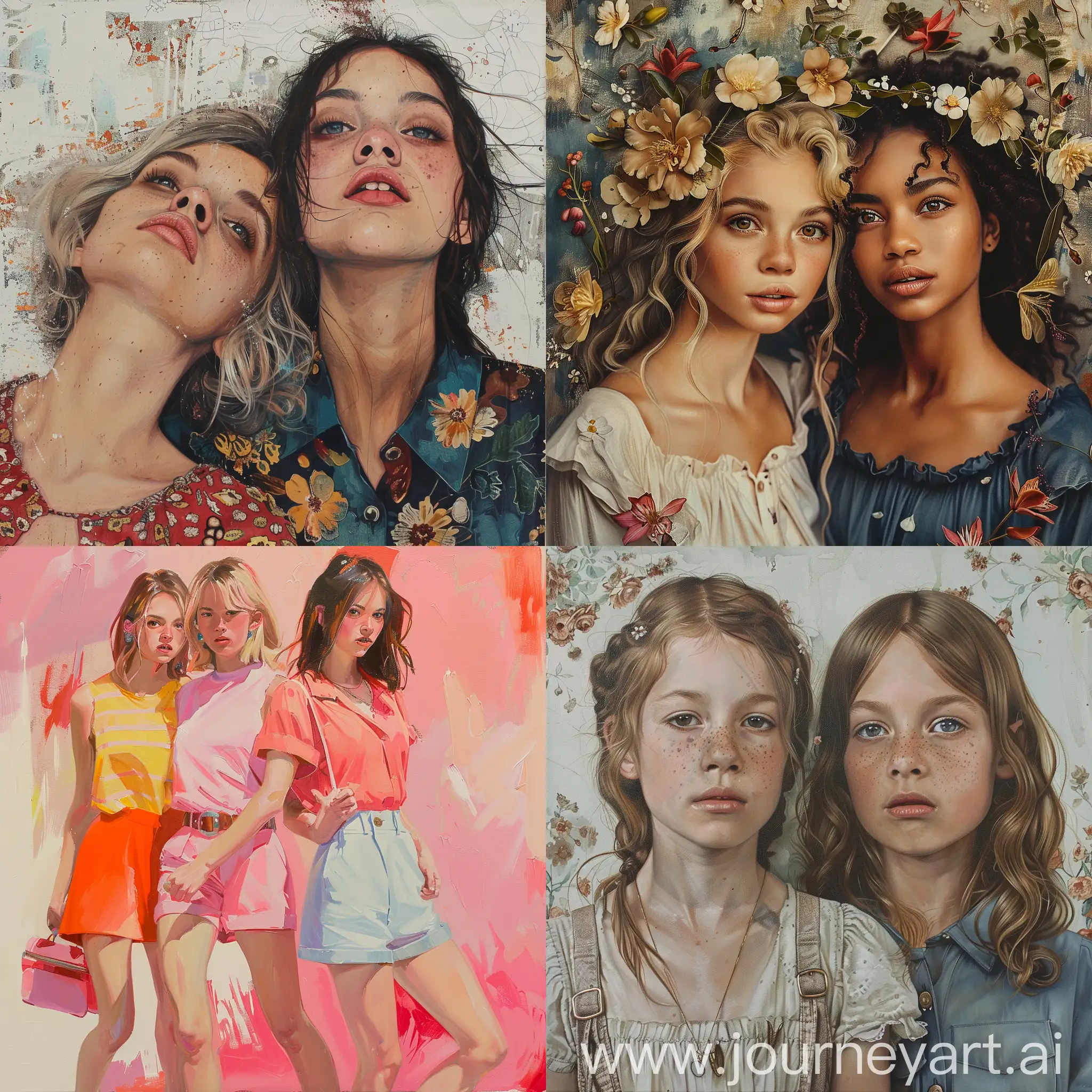 Joyful-Girls-Painting-Together