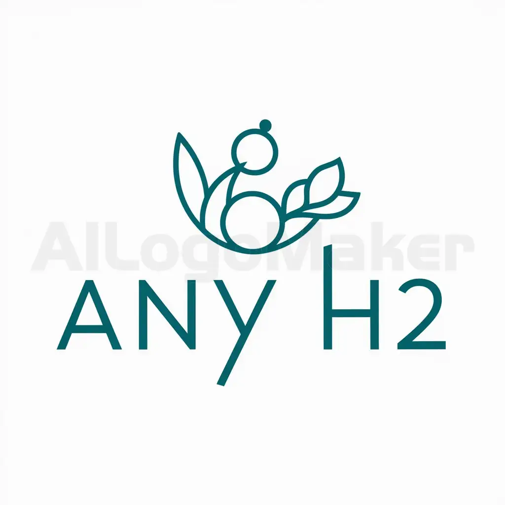 a logo design,with the text "ANY2 H2", main symbol:Healthy, lively, beautiful Hydrogen attraction,Minimalistic,clear background