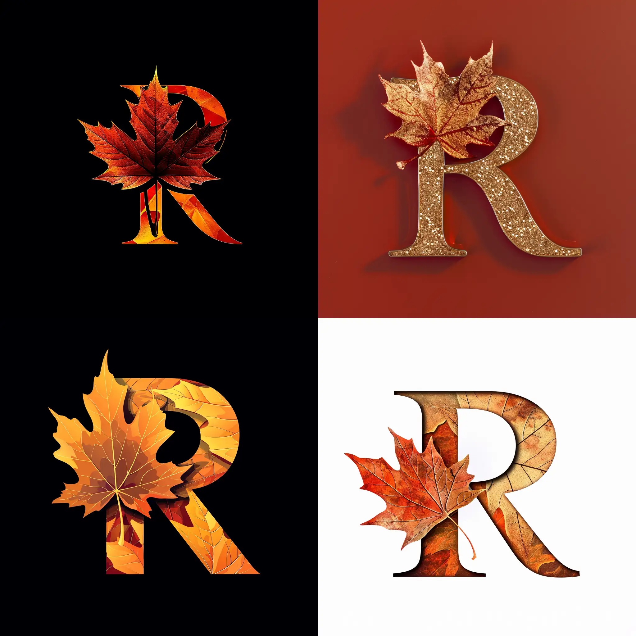 Maple leaf and the letter R LOGO
