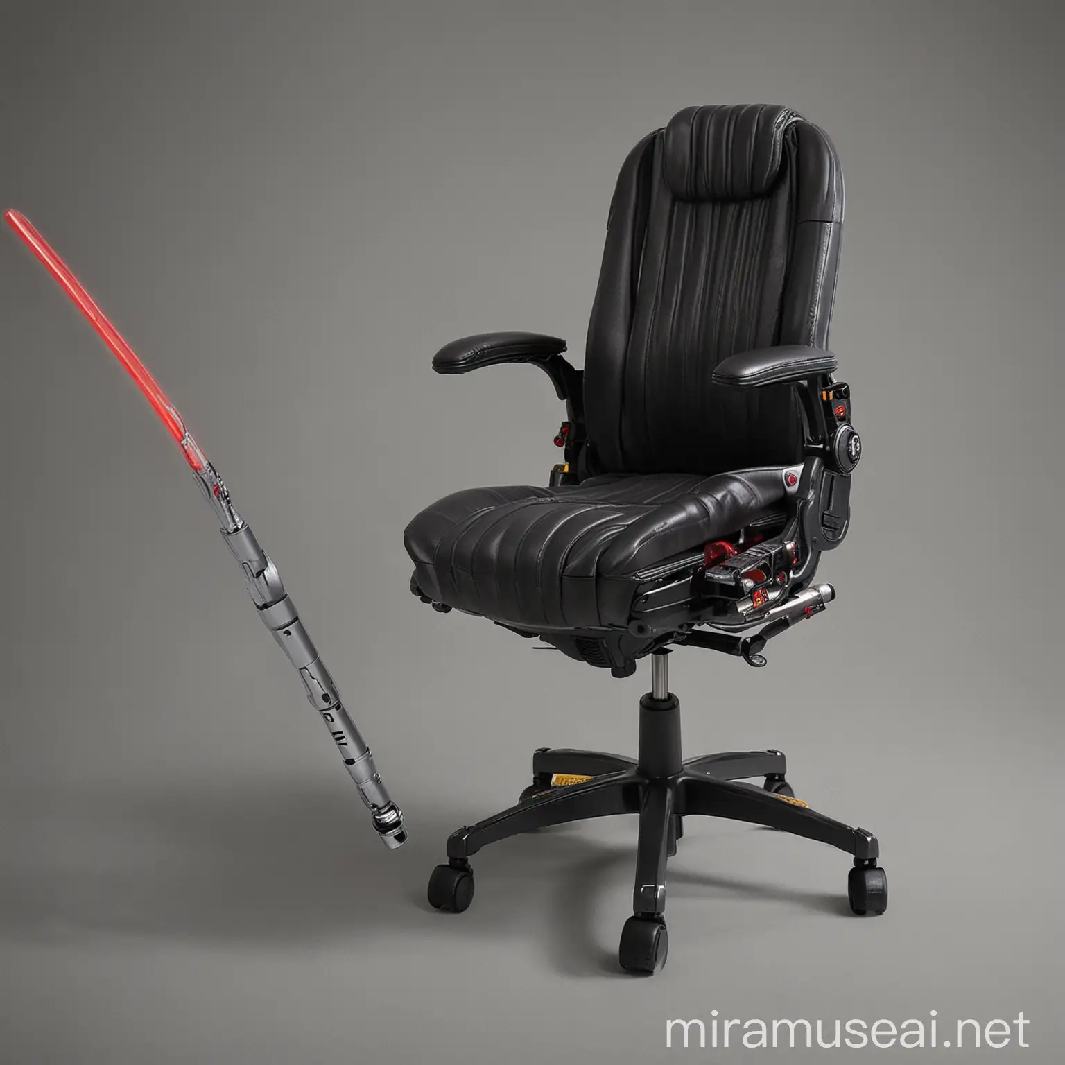 Office Worker with Lightsaber in Star Wars Universe