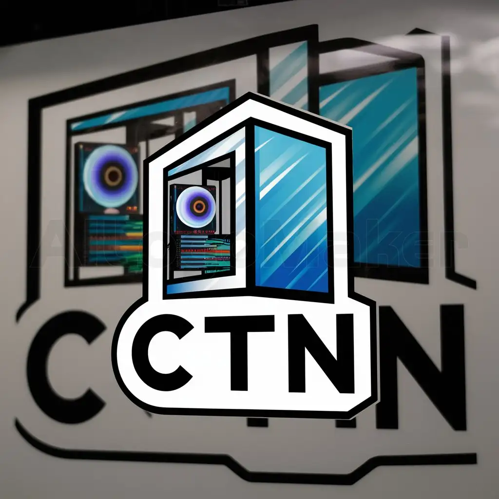 a logo design,with the text "CTN", main symbol:a gaming computer,Moderate,clear background