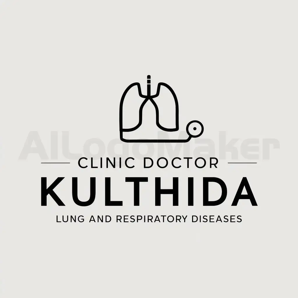 a logo design,with the text "clinic doctor Kulthida", main symbol:logo of medical clinic specialist in lung and respiratory disease,Minimalistic,clear background