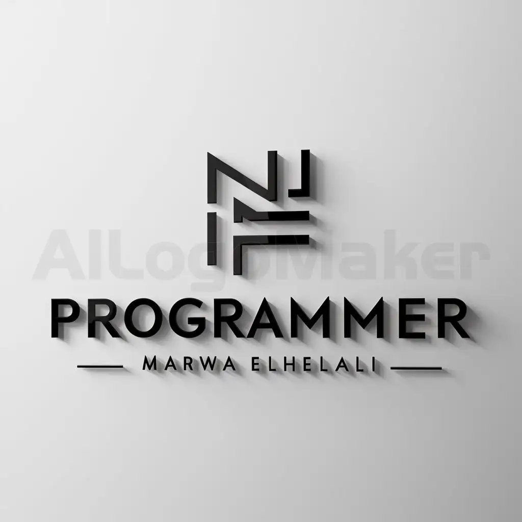 LOGO-Design-For-Programmer-Modern-Text-with-Marwa-Elhelali-Symbol