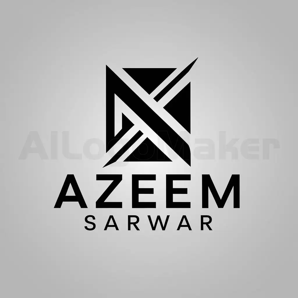 a logo design,with the text "AZEEM SARWAR", main symbol:GRAPHIC DESIGN,Moderate,be used in GRAPHIC DESIGNING industry,clear background