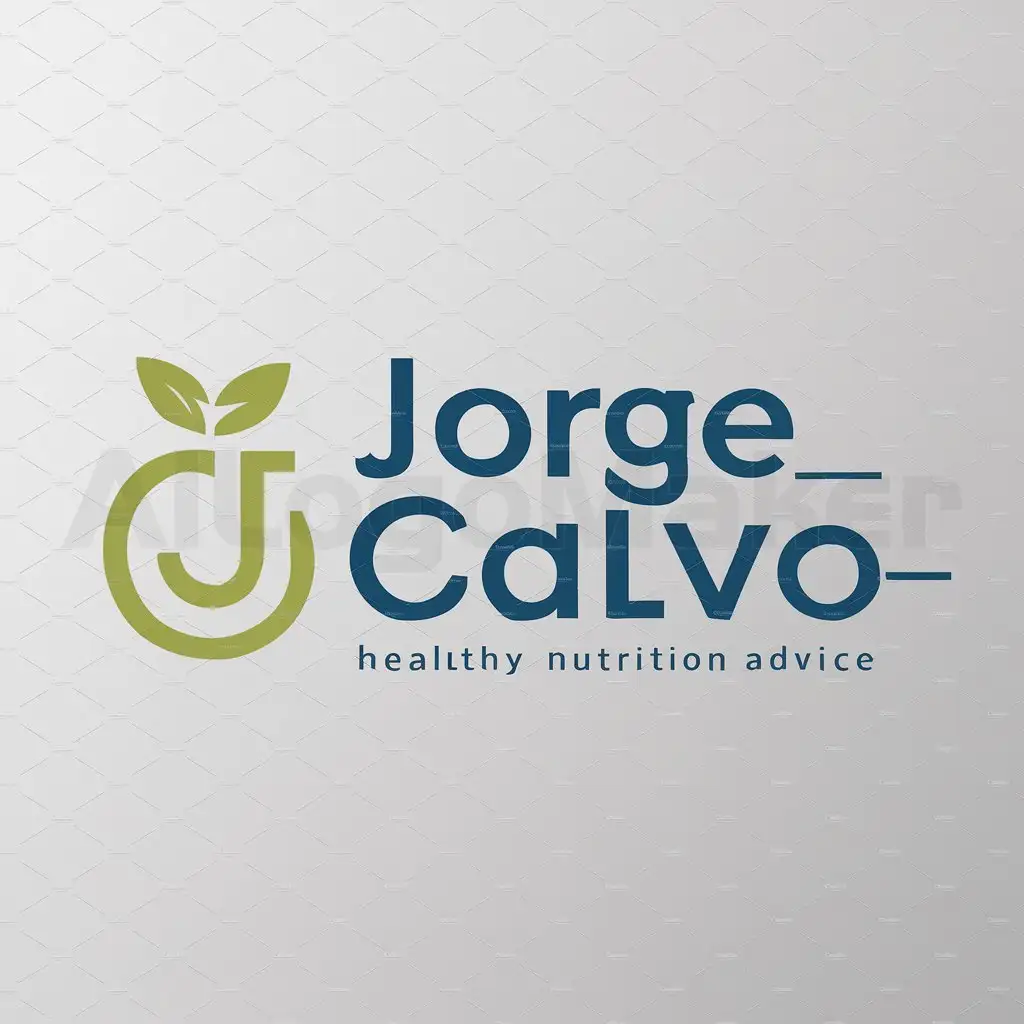 a logo design,with the text "Jorge Calvo", main symbol:create a logo for my youtube channel which is called “Jorge Calvo” and is dedicated to healthy nutrition advice.,Moderate,be used in Nutrition Healthy industry,clear background
