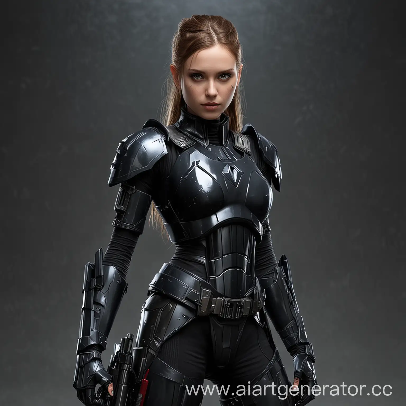 Star Wars clone girl in dark armor