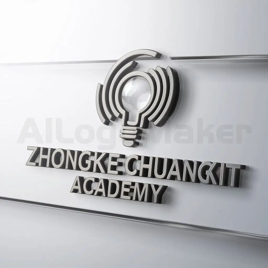 a logo design,with the text "Zhongke Chuangkit Academy", main symbol:middle,Moderate,be used in Education industry,clear background