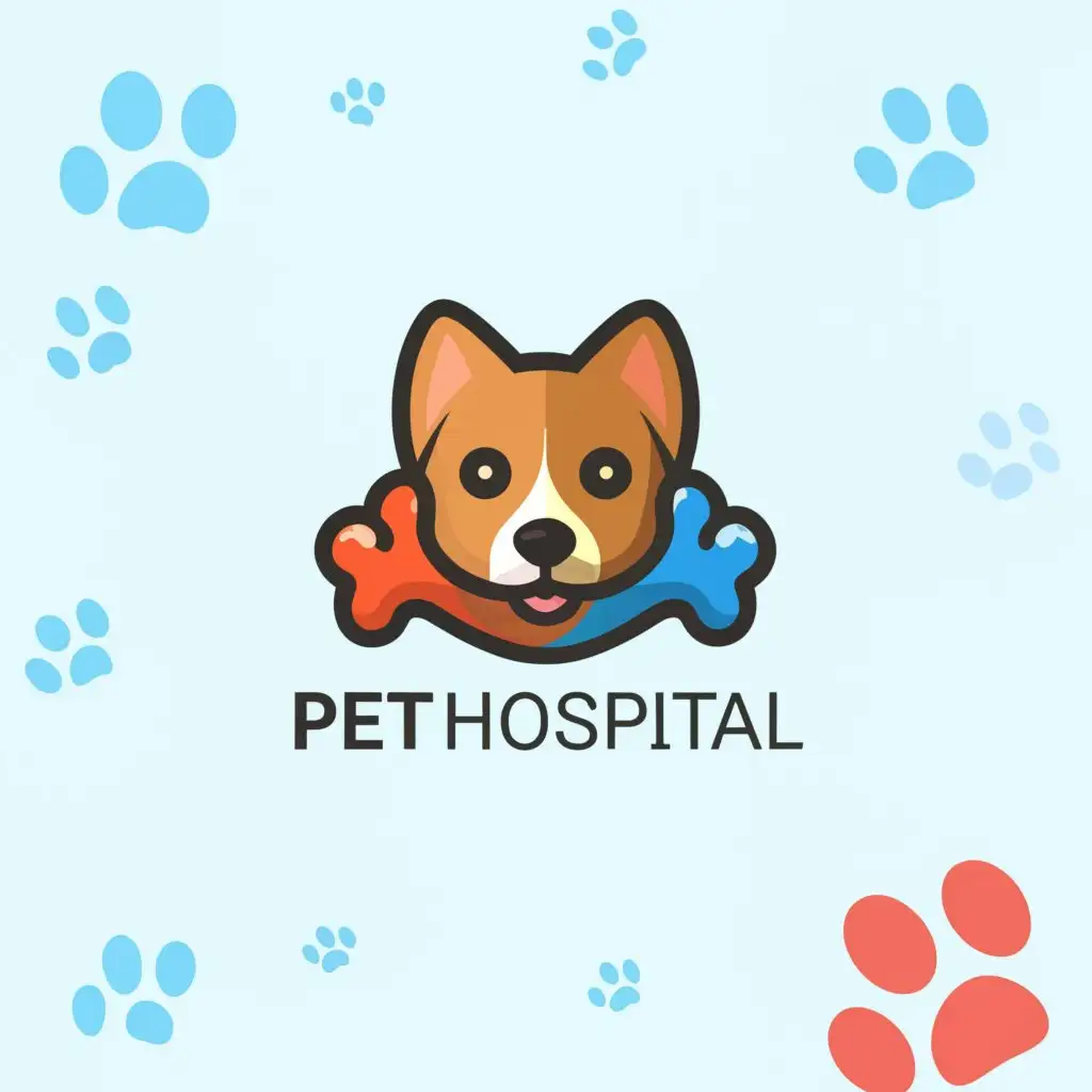 a logo design,with the text Pet Hospital, main symbol: uses pet to decorate, background is transparent,Moderate,be used in Entertainment industry,clear background,