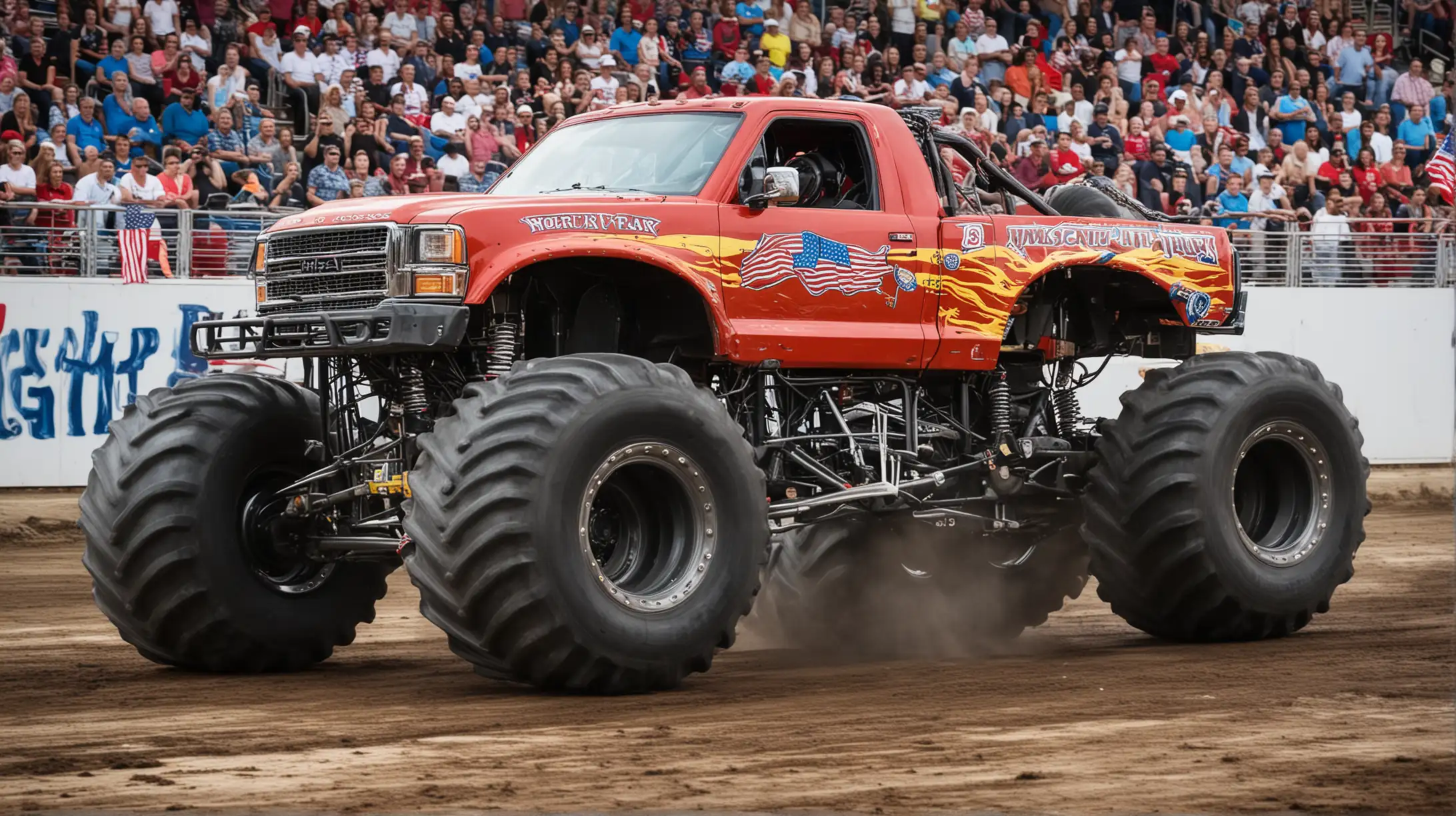 USA in Focus , Monster truck at the state fair.