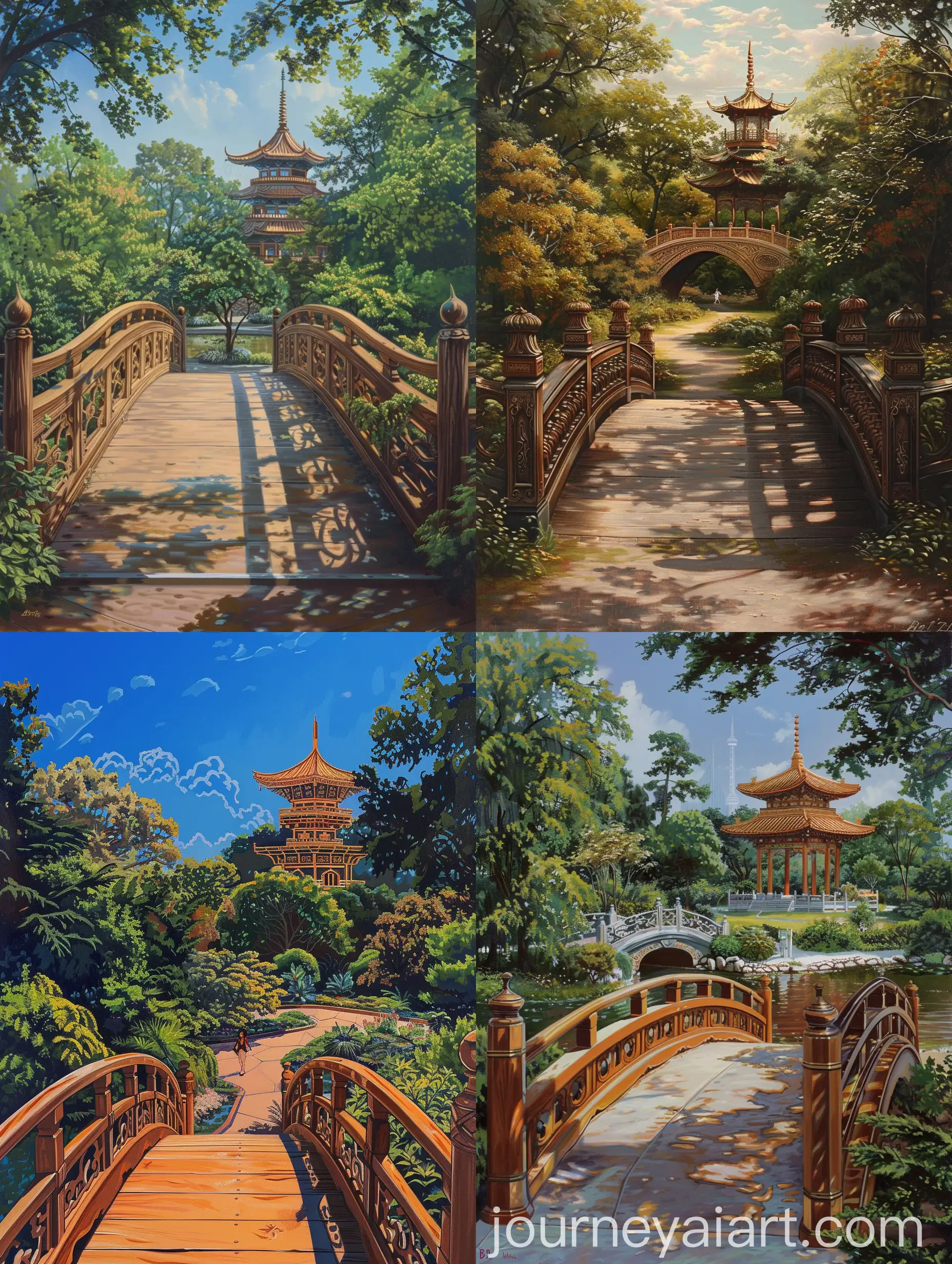 HyperRealistic-Anime-Bridge-in-Park-with-Pagoda-Garden-Utopia