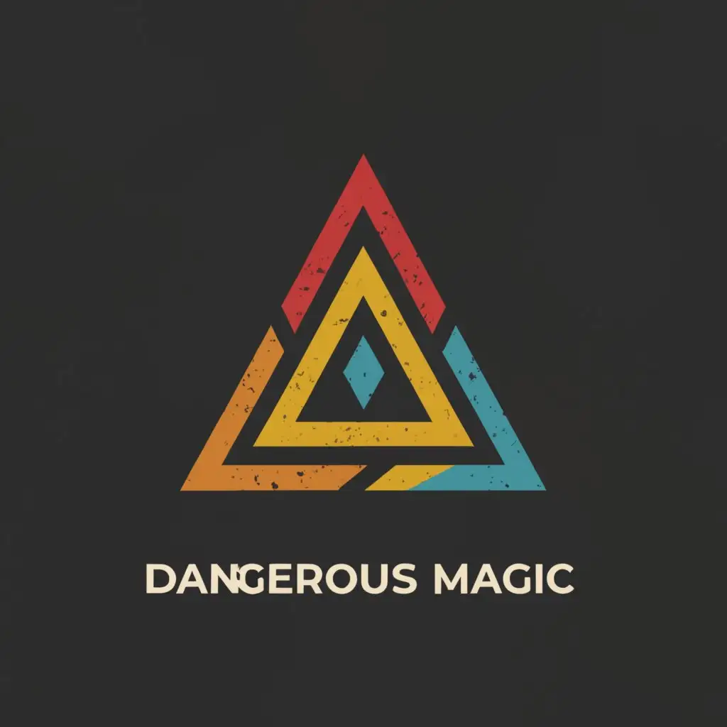 a logo design,with the text "Dangerous Magic", main symbol:Triangle, the elements of fire, water, earth, and air, the leaves of the aspen,Moderate,be used in Beauty Spa industry,clear background