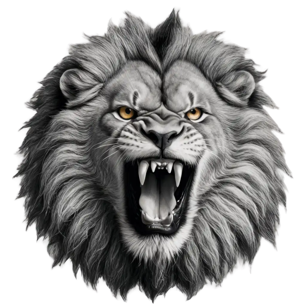 Roaring-Lion-Head-PNG-Majestic-Wildlife-Illustration-for-Digital-Art-and-Design-Projects