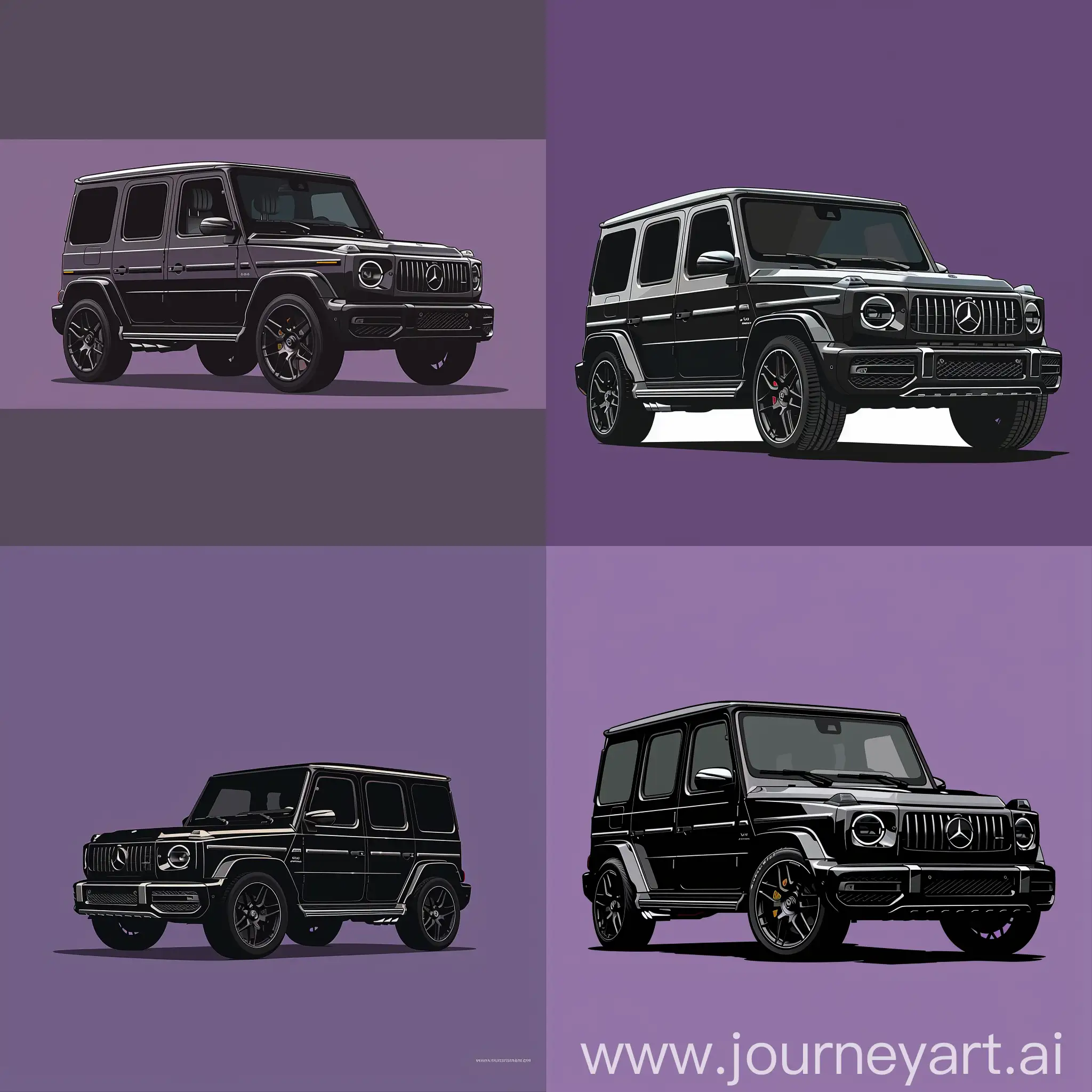 Sleek-2D-Illustration-Black-Mercedes-Benz-G63-Against-Bold-Purple-Background