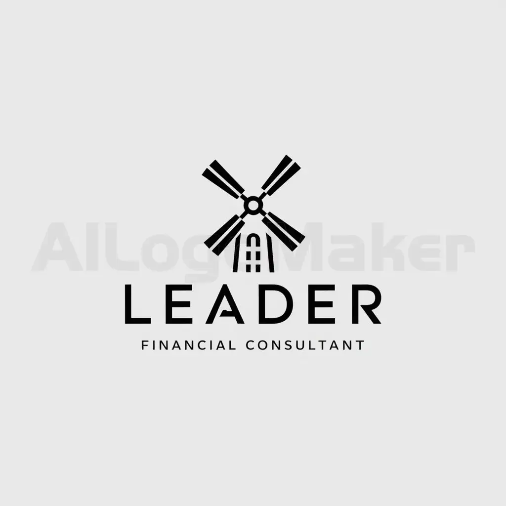 a logo design,with the text "Leader Financial Consultant", main symbol:windmill,Minimalistic,be used in Finance industry,clear background