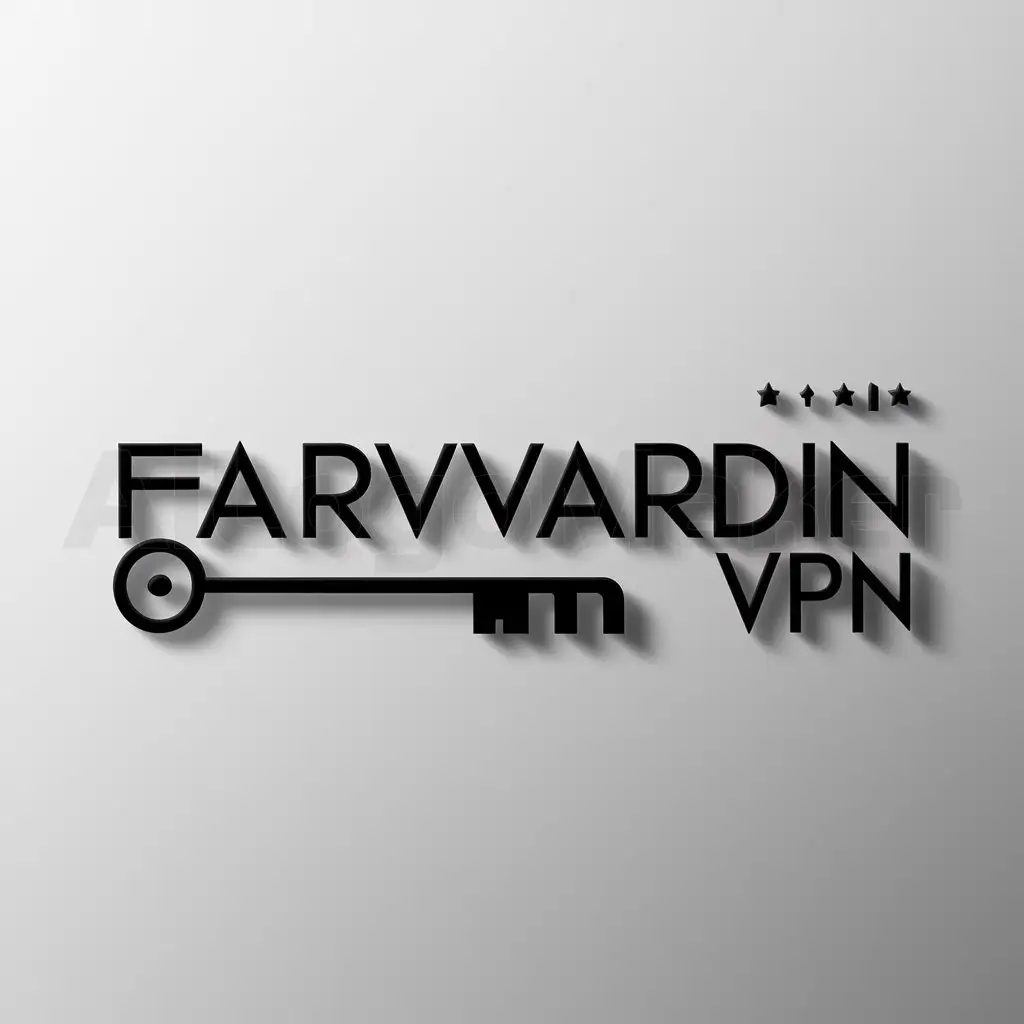 a logo design,with the text "Farvardin VPN", main symbol:key,Minimalistic,be used in Internet industry,clear background