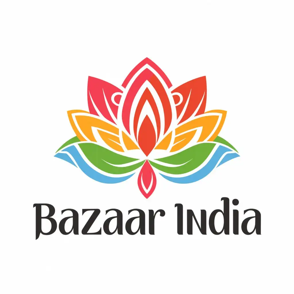 a logo design,with the text "BazaarIndia", main symbol:re,Moderate,be used in Retail industry,clear background