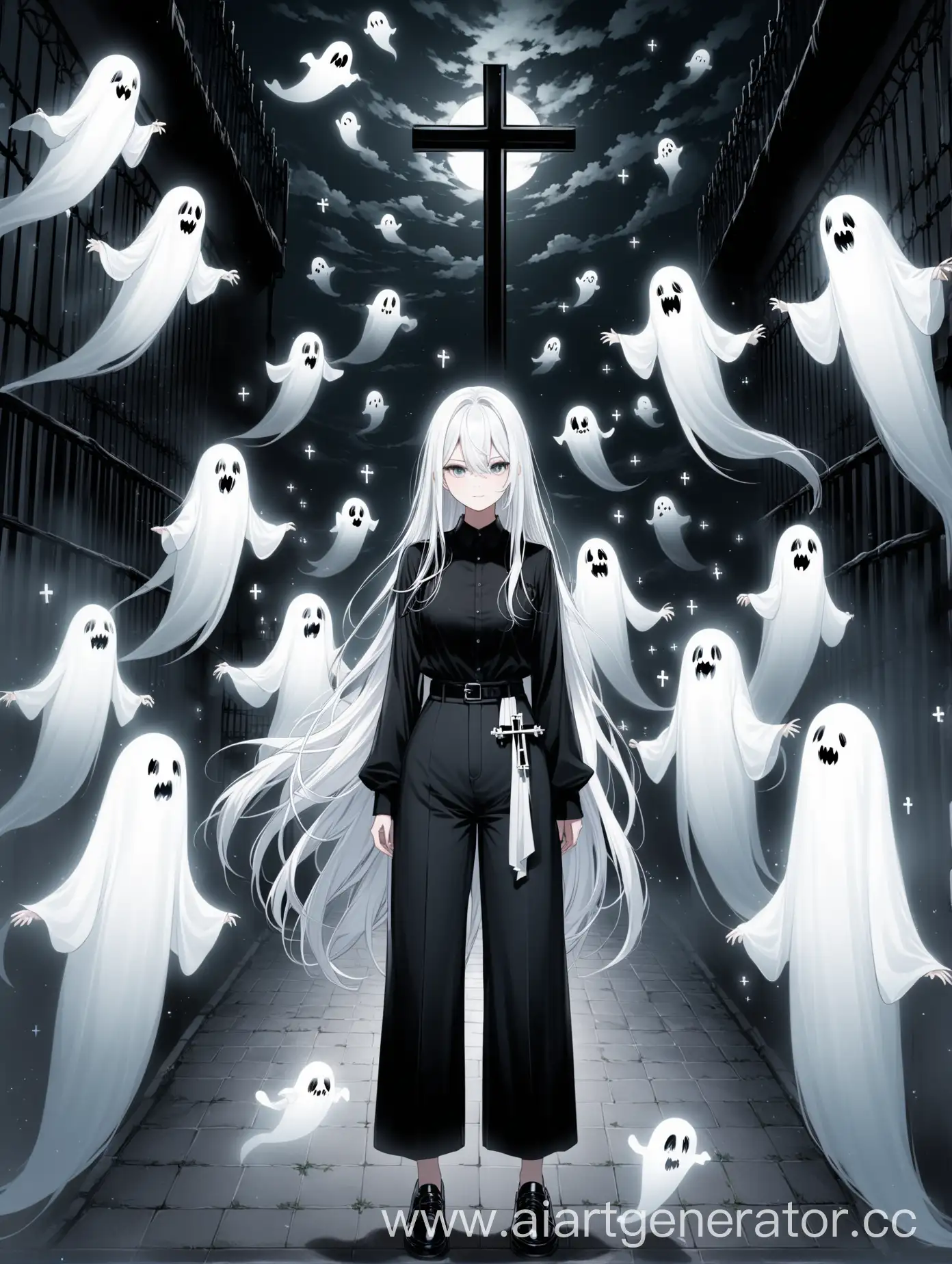 Ethereal-Girl-with-Long-White-Hair-and-Cross-Amidst-Ghostly-Figures