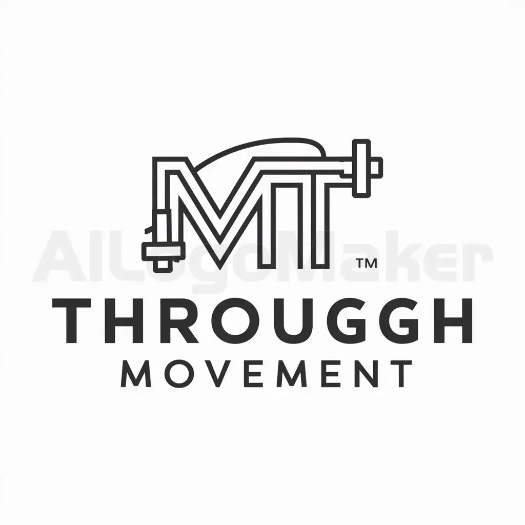 a logo design,with the text "Through Movement", main symbol:MT,complex,be used in Sports Fitness industry,clear background