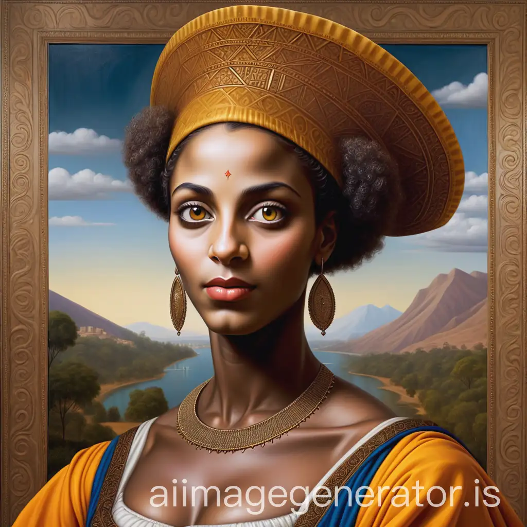 reimagine the monal lisa as an african lady