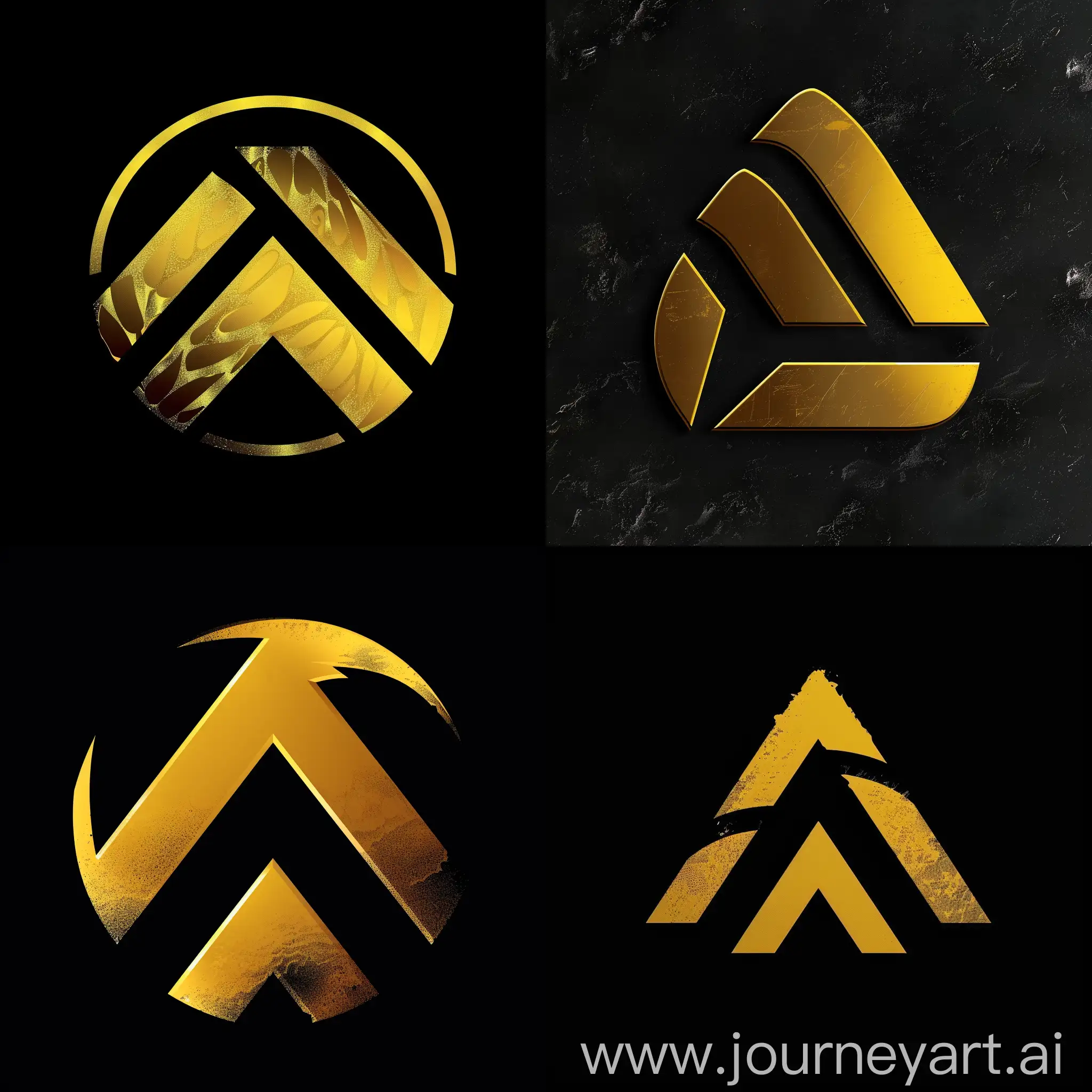 золотой логотип на черном фоне