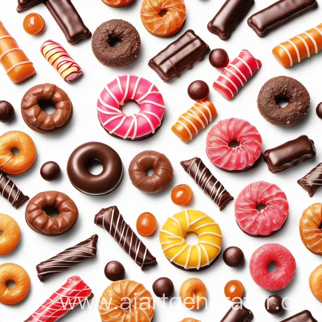 Assorted-Sweets-on-White-Background