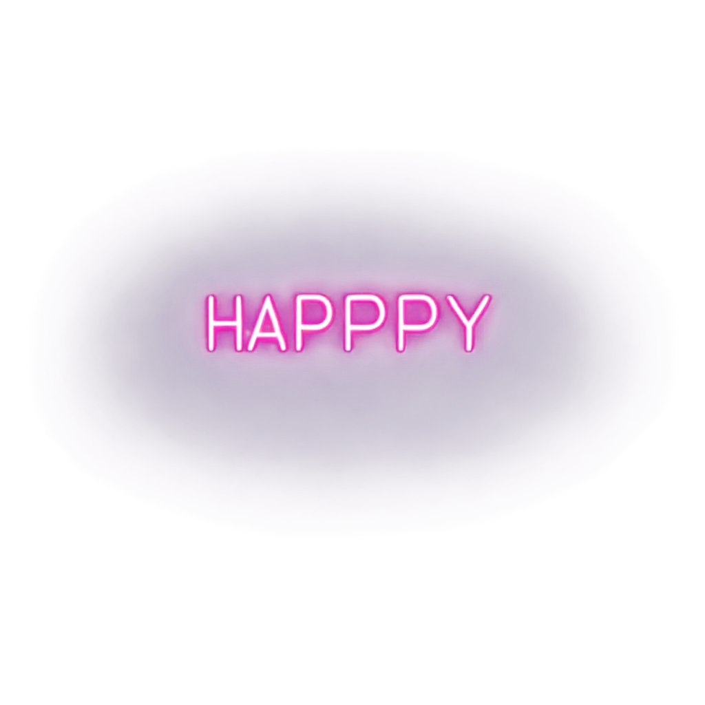 Generate a text happy in neon effect