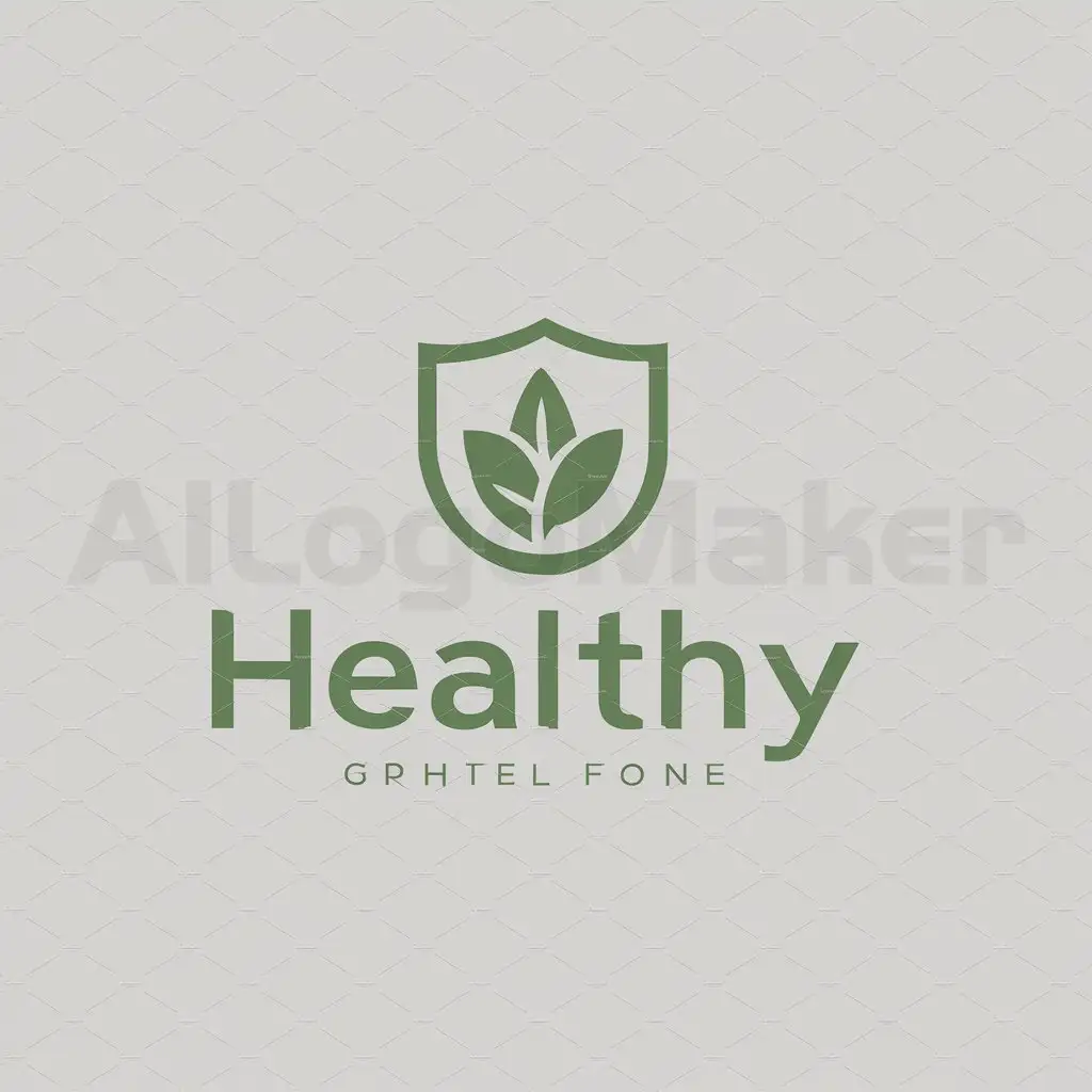 a logo design,with the text "healthy", main symbol:Shield, green, healthy,Minimalistic,clear background