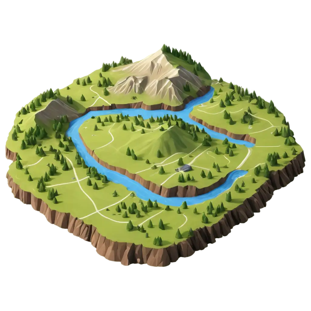 Create-Stunning-3D-Isometric-Base-Map-with-Roads-and-Hills-in-PNG-Format
