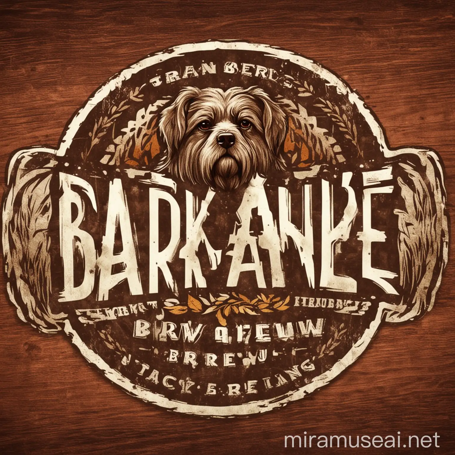 Colorful Dogs Enjoying Craft Beer at Bark Avenue Brew Logo