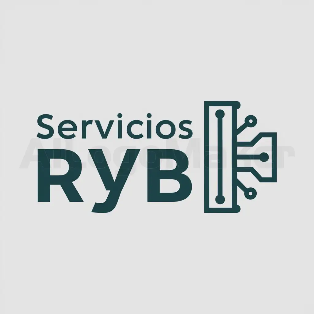 LOGO-Design-For-Servicios-RyB-Modern-Technology-Symbol-with-Clear-Background