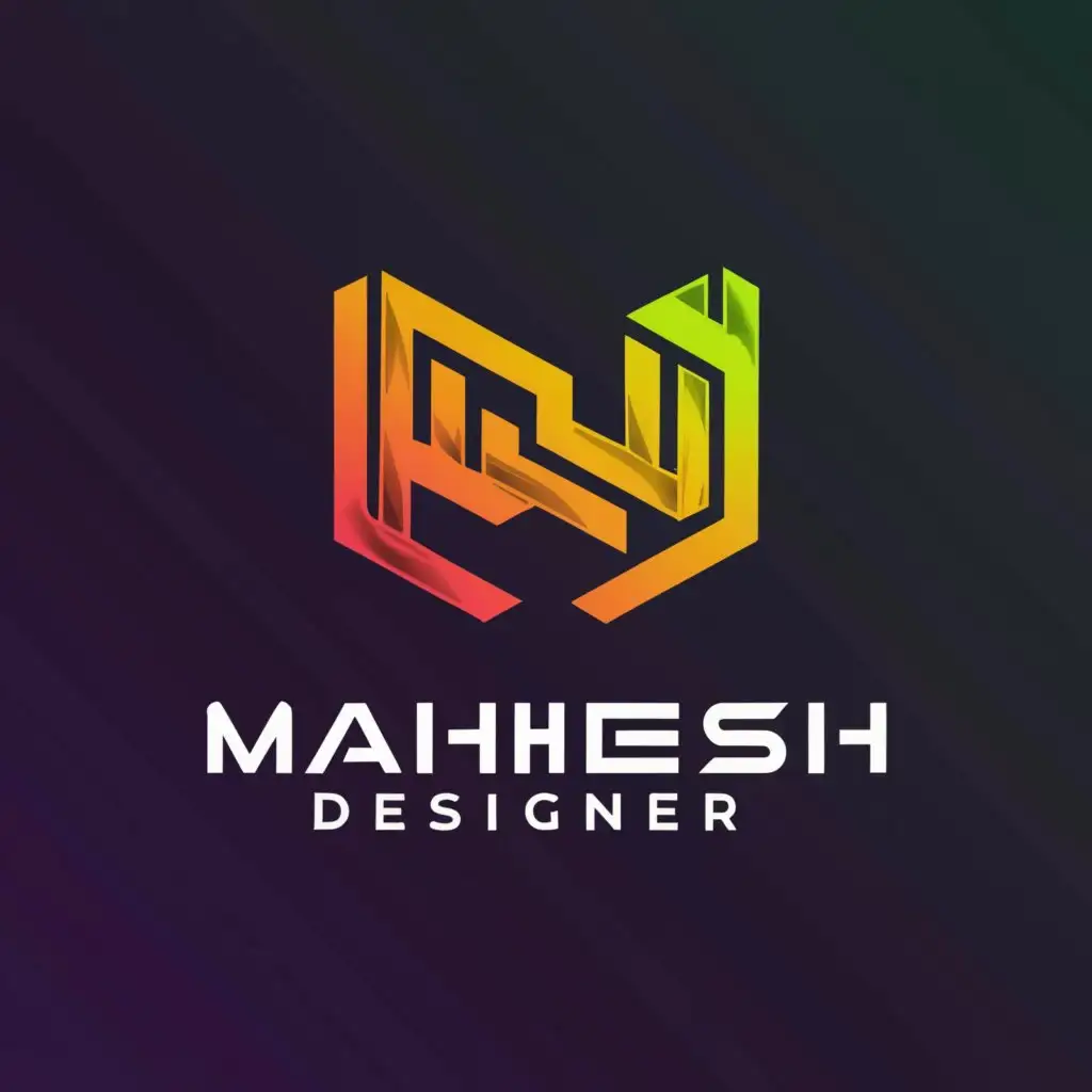 a logo design,with the text "MAHESHDESIGNER", main symbol:M,complex,be used in Technology industry,clear background