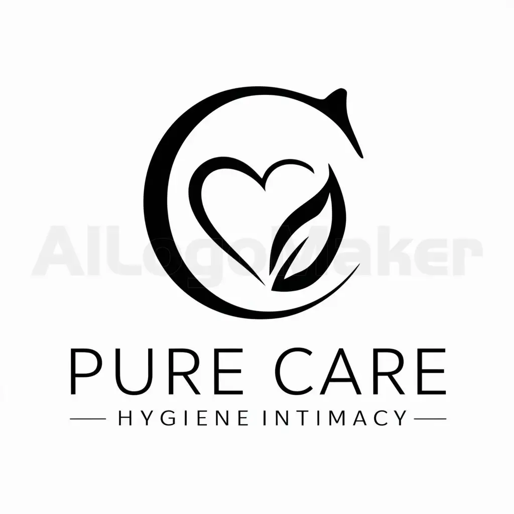 a logo design,with the text "Pure Care", main symbol:higiene Intima,Moderate,clear background