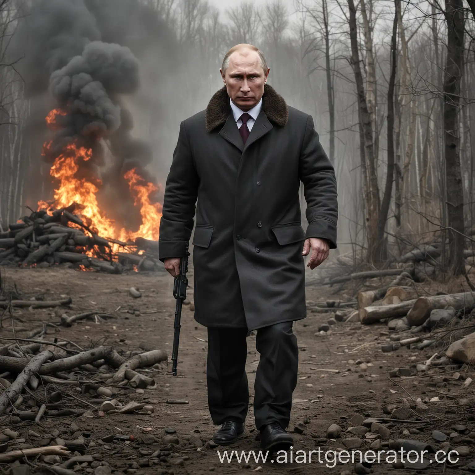 Putin's photo in the style of the film "Wrath of man"