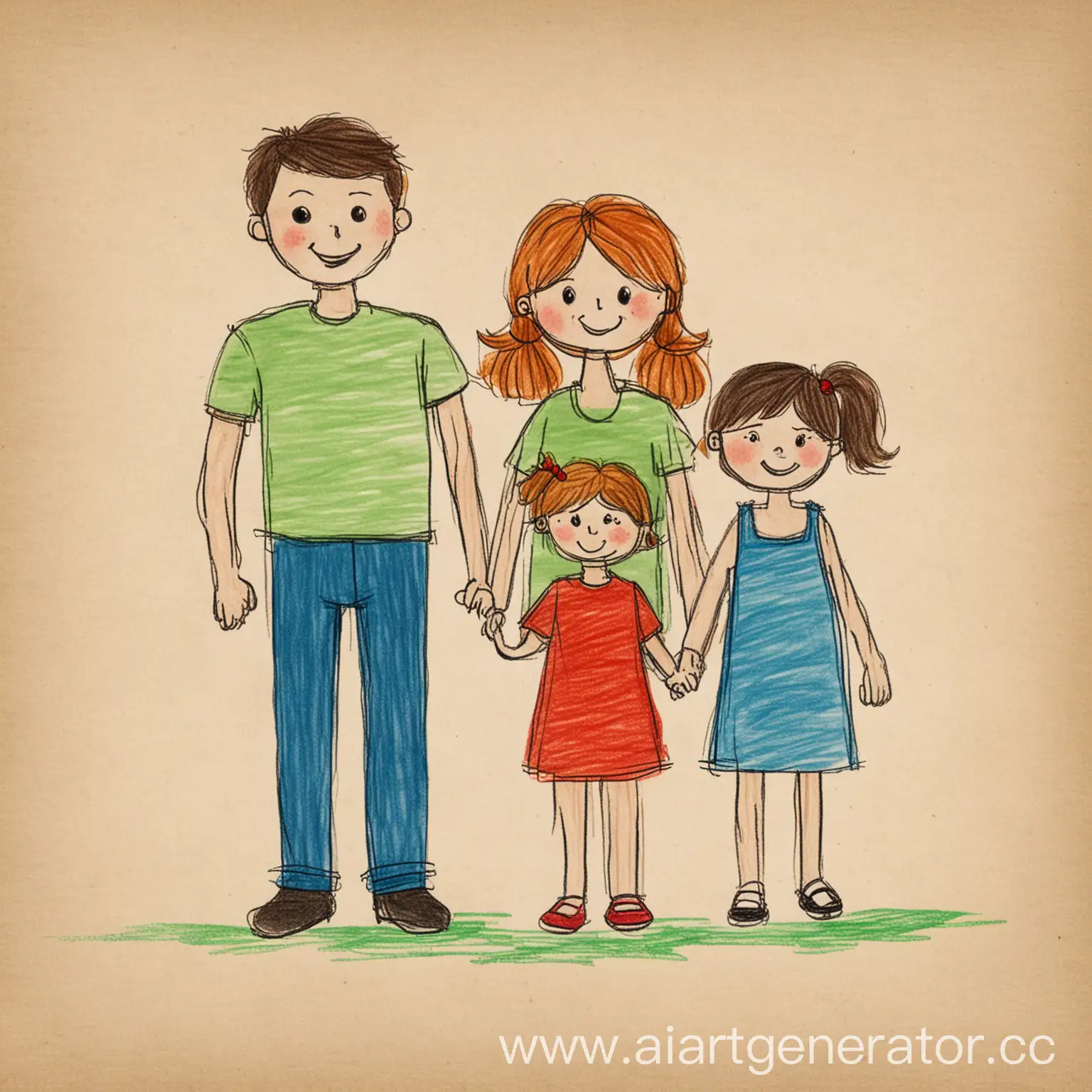 children's drawing of a family