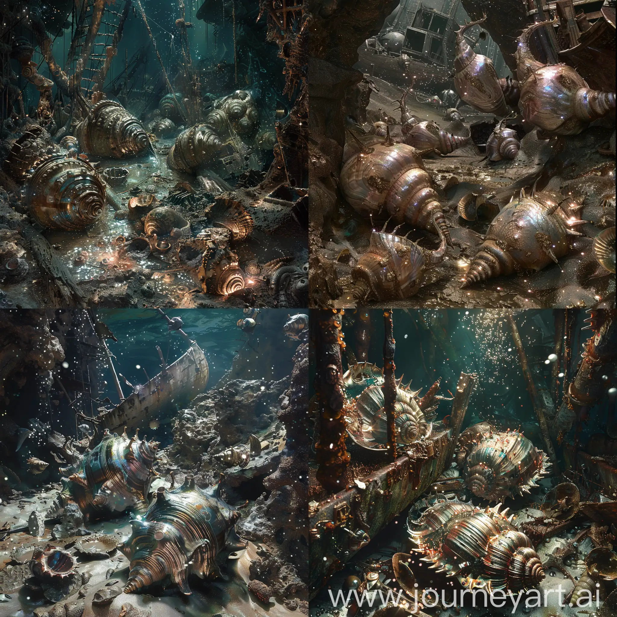 Twisted-Metallic-Sea-Creatures-in-Underwater-World
