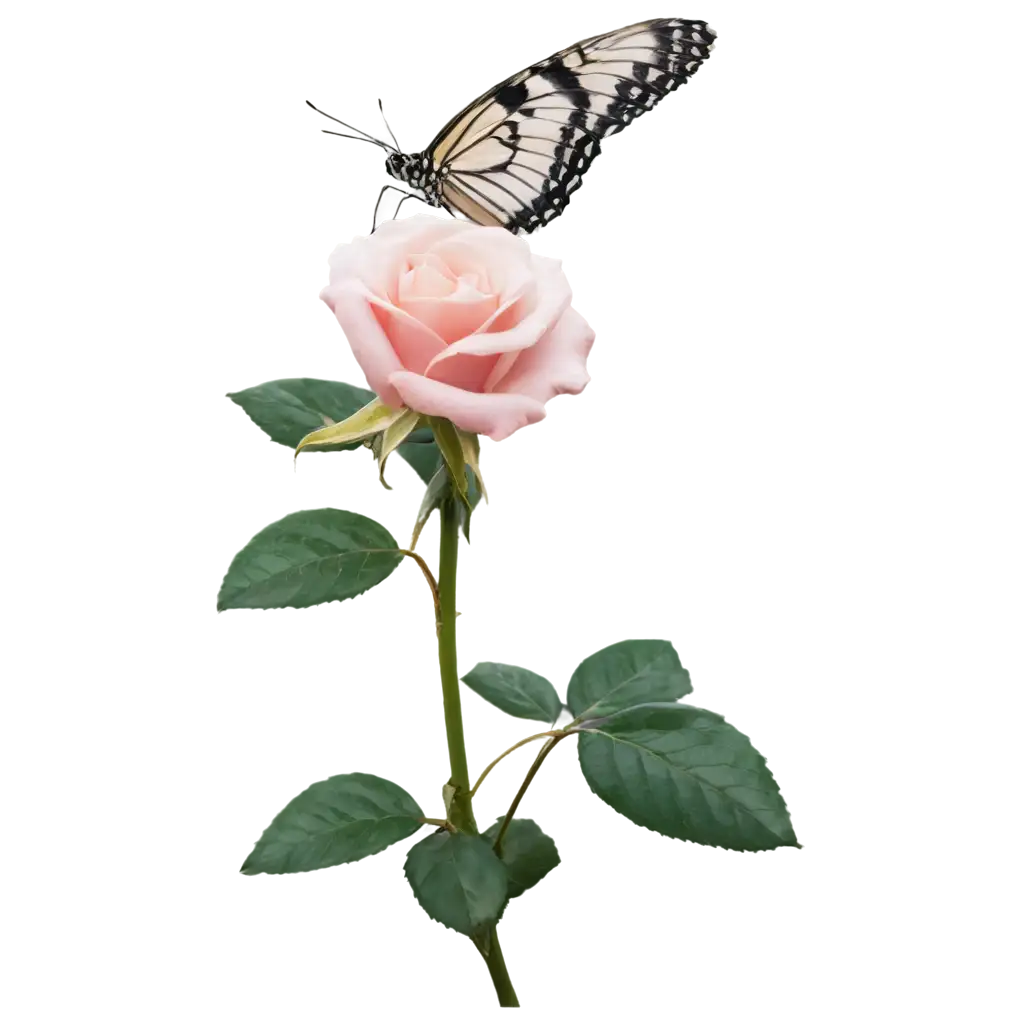 Exquisite-Butterfly-on-Rose-Stunning-PNG-Image-for-HighQuality-Online-Presentation
