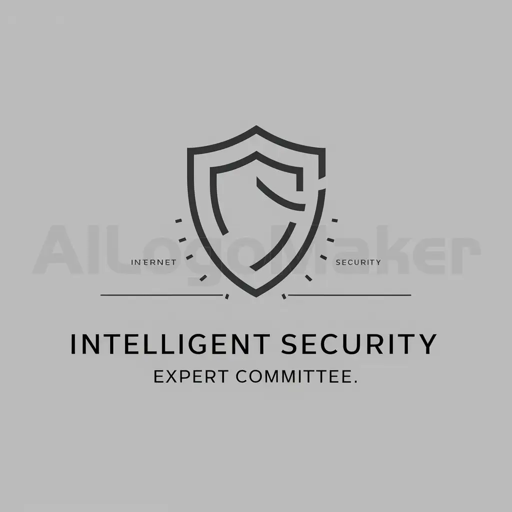 a logo design,with the text "Intelligent Security Expert Committee", main symbol:A logo design, artificial intelligence, shield, moderate, suitable for the Internet industry, the background is clear,Minimalistic,be used in Technology industry,clear background