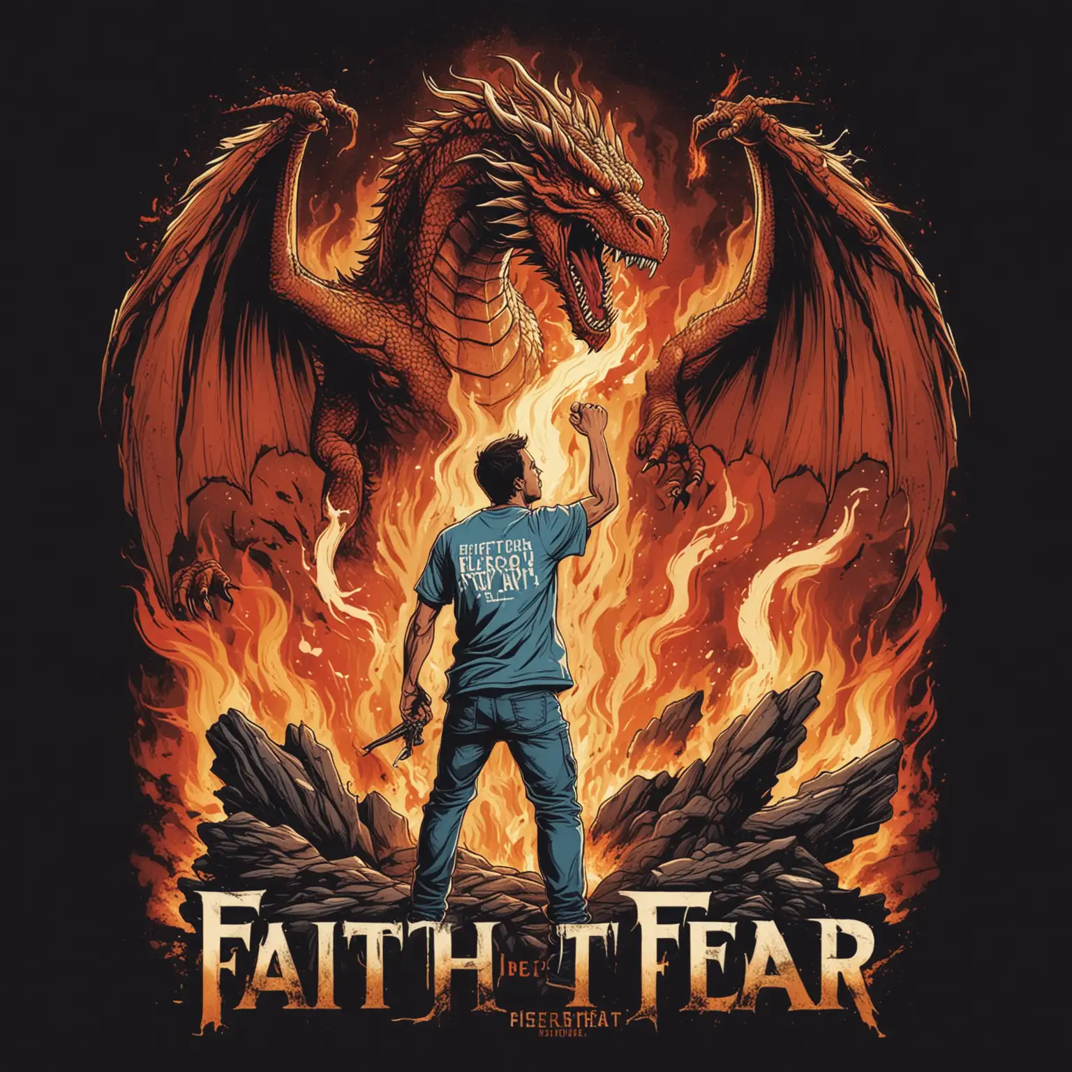 Faith Over Fear Modern Vector Art Christian TShirt Design