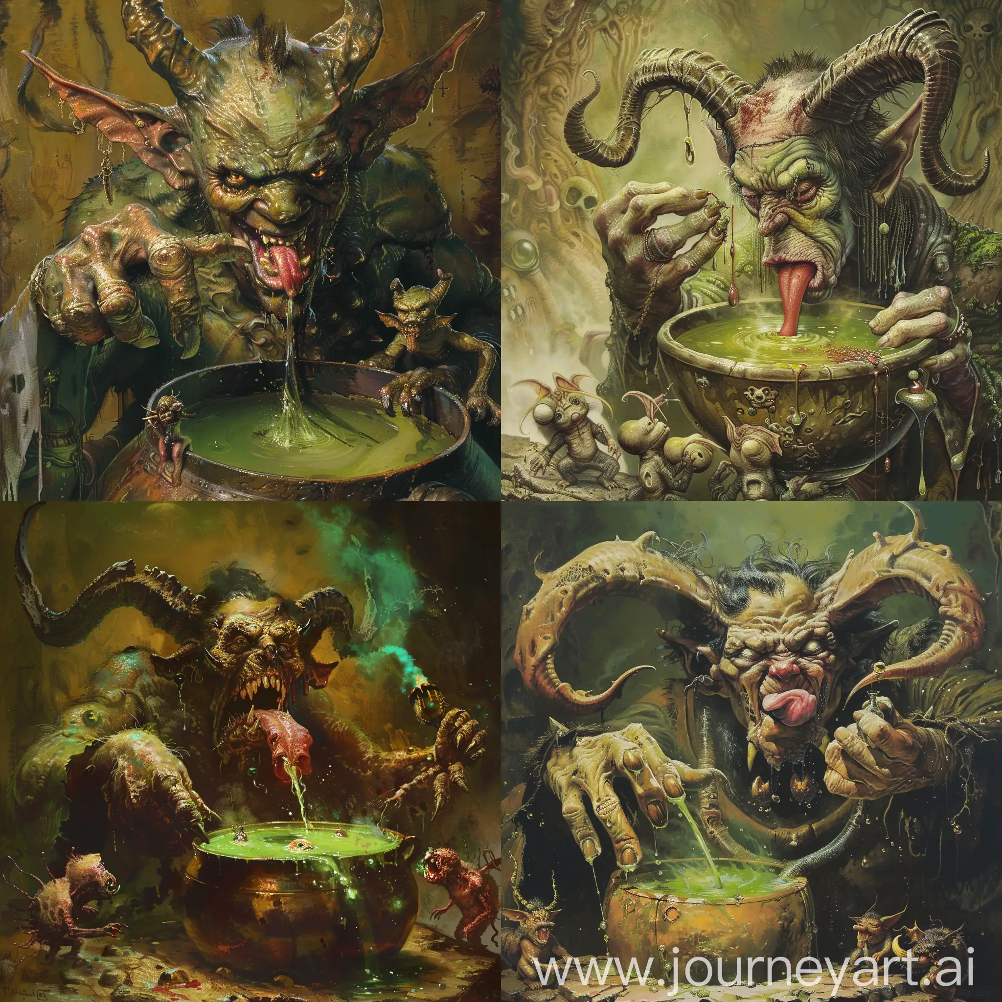 Fantastical-Demon-Creature-Mixing-Potion-in-Cauldron