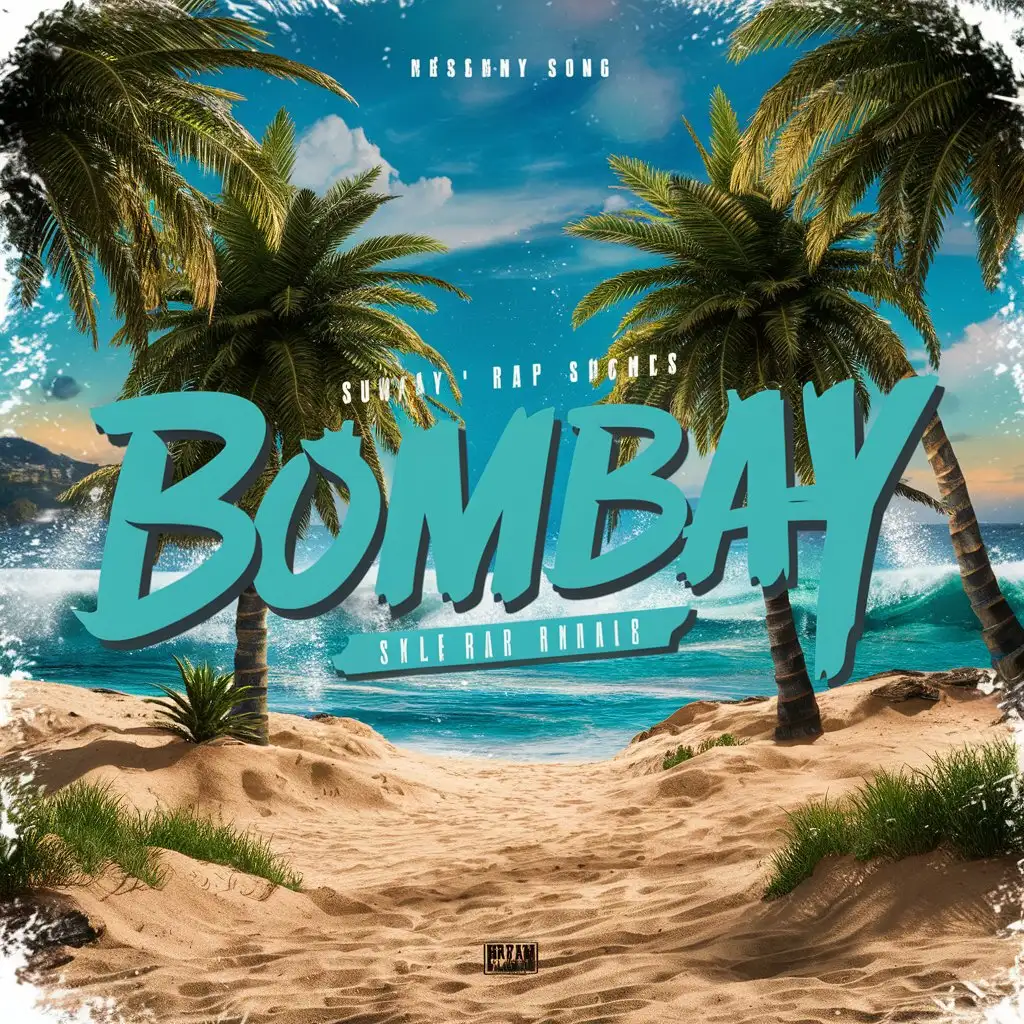 Summer Beach Party Vibrant BOMBAY Song Cover with Palm Trees and Ocean Waves
