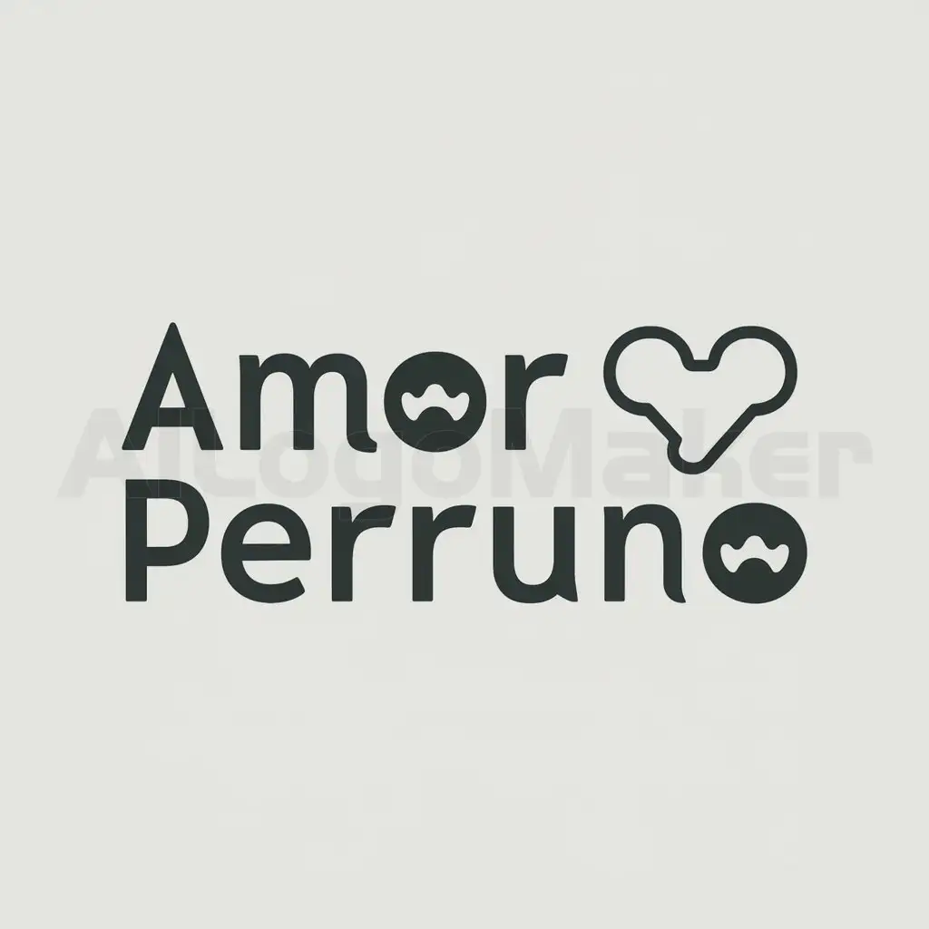 a logo design,with the text "amor perruno", main symbol:has to do with the care of pets, especially dogs and it's a logo like doggy love,Moderate,clear background