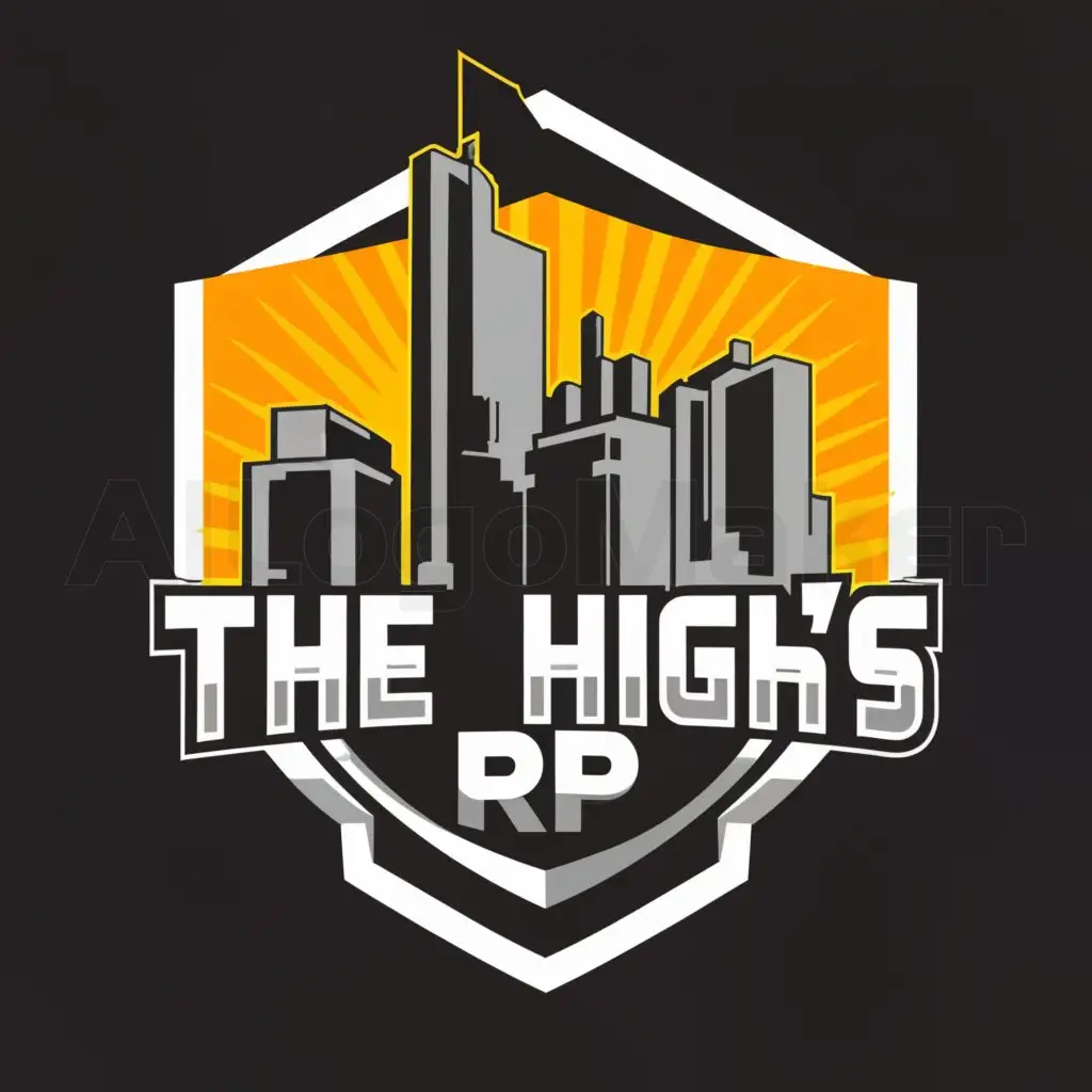 a logo design,with the text "THE HIGH'S RP", main symbol:City Outline,Moderate,be used in GTA 5 RP industry,clear background
