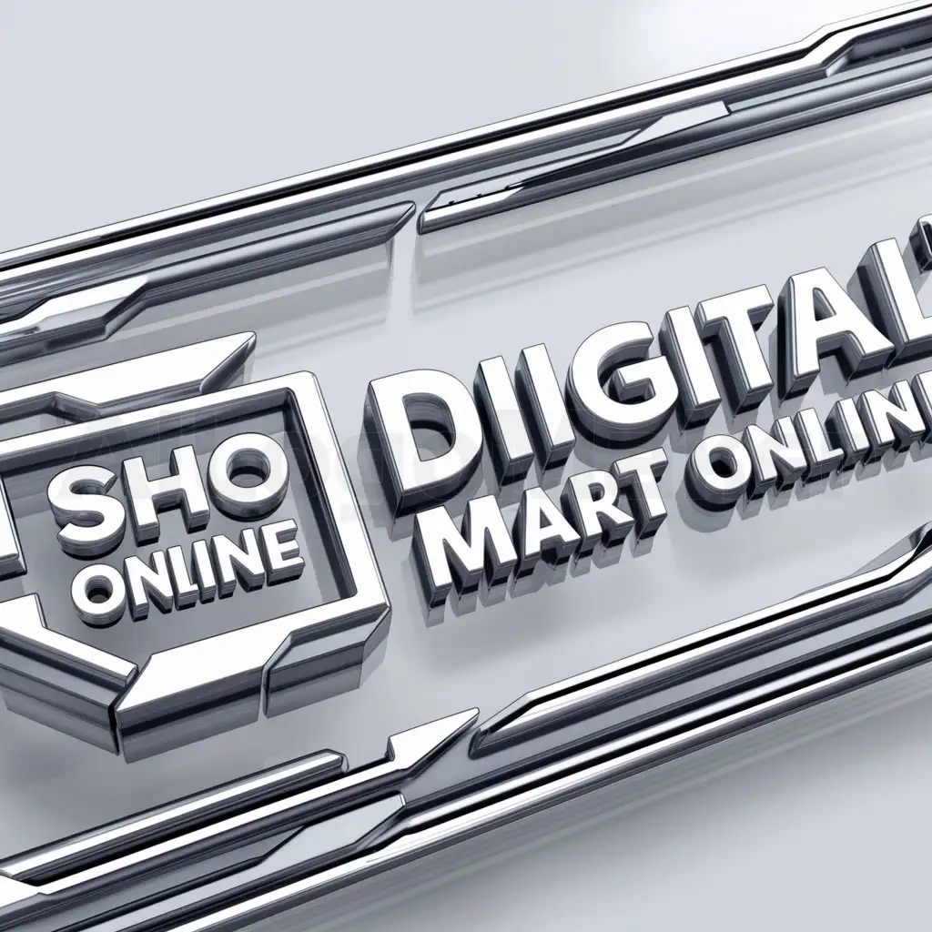 a logo design,with the text " AI "Digital Mart Online" - 3D
(This input is in English, so the output must be identical to the input.)", main symbol:Shop online,complex,be used in Technology industry,clear background