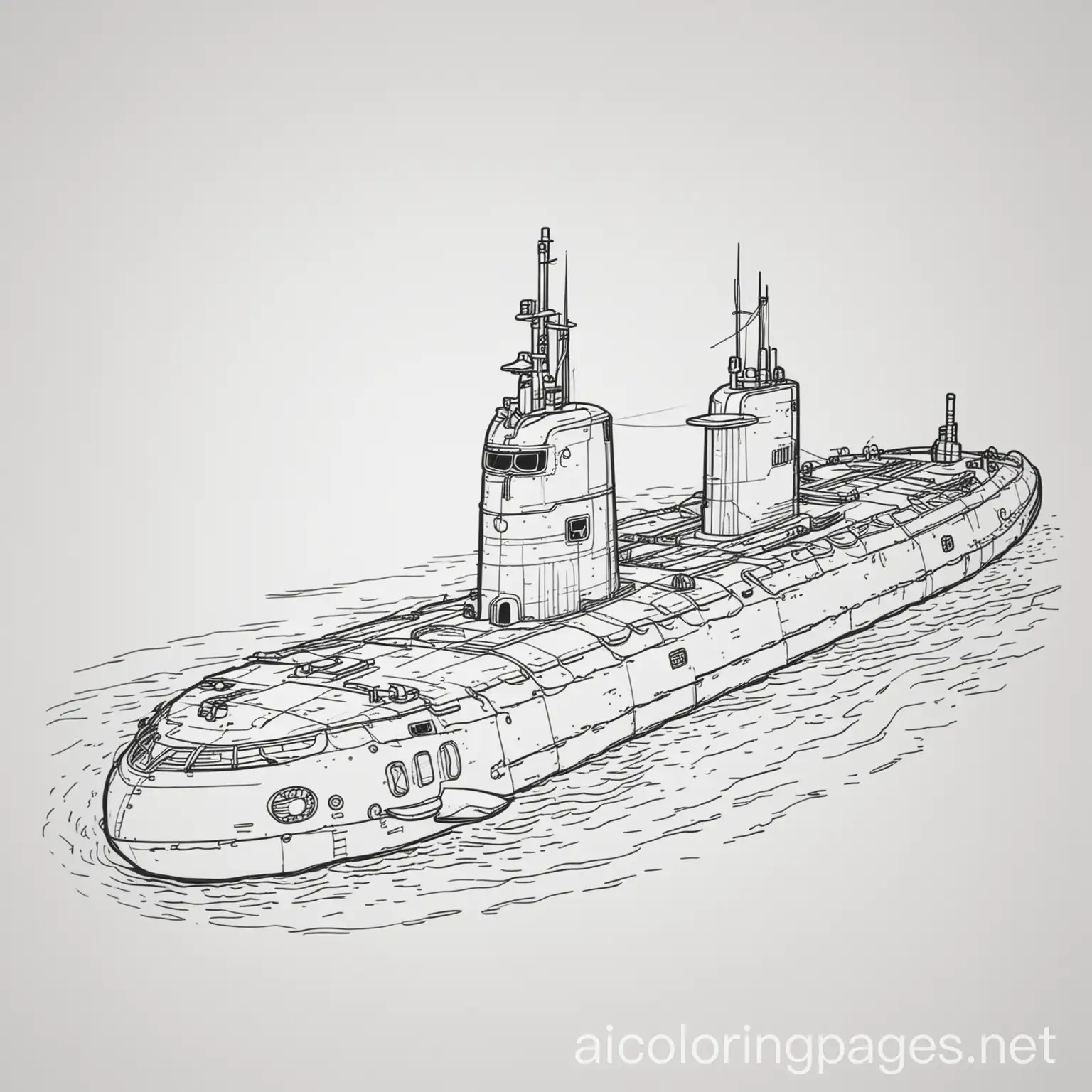 Military-Submarine-Coloring-Page-Simple-Line-Art-on-White-Background