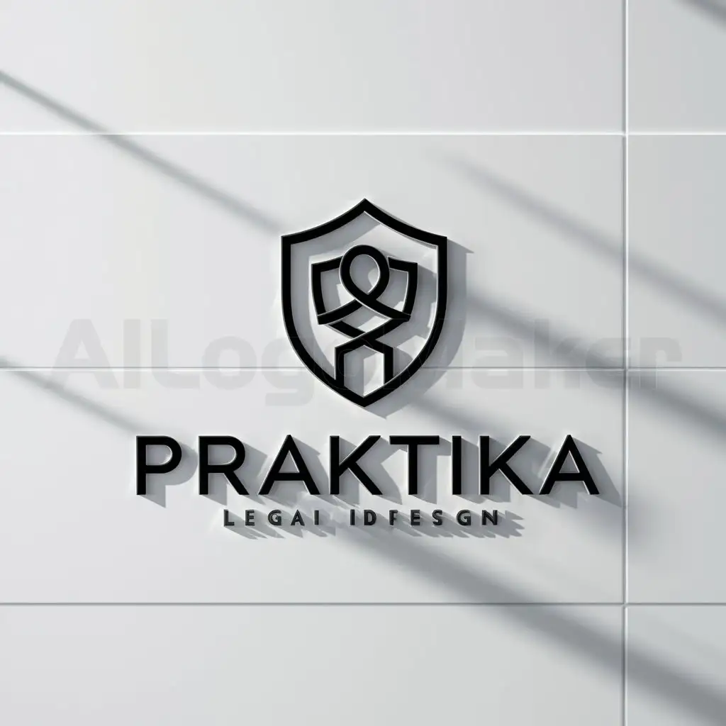 a logo design,with the text "praktika", main symbol:shield,law,justice,Minimalistic,be used in Legal industry,clear background